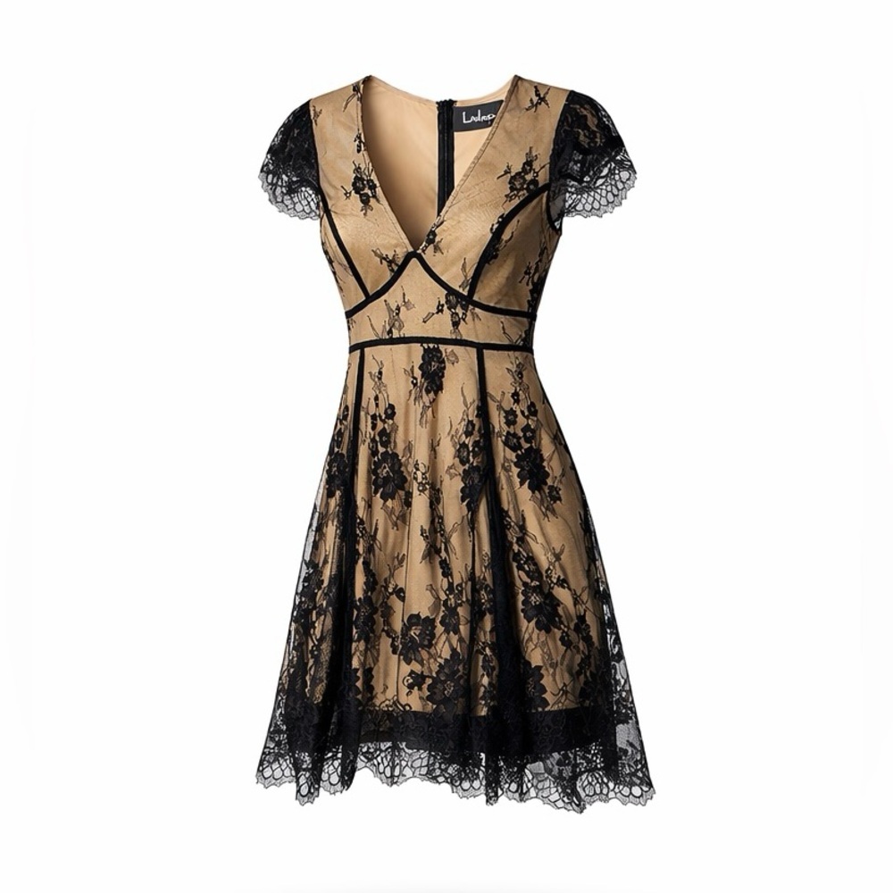 🖤 NWOT! Lulus Lace Overlay Dress - Picture 2 of 7
